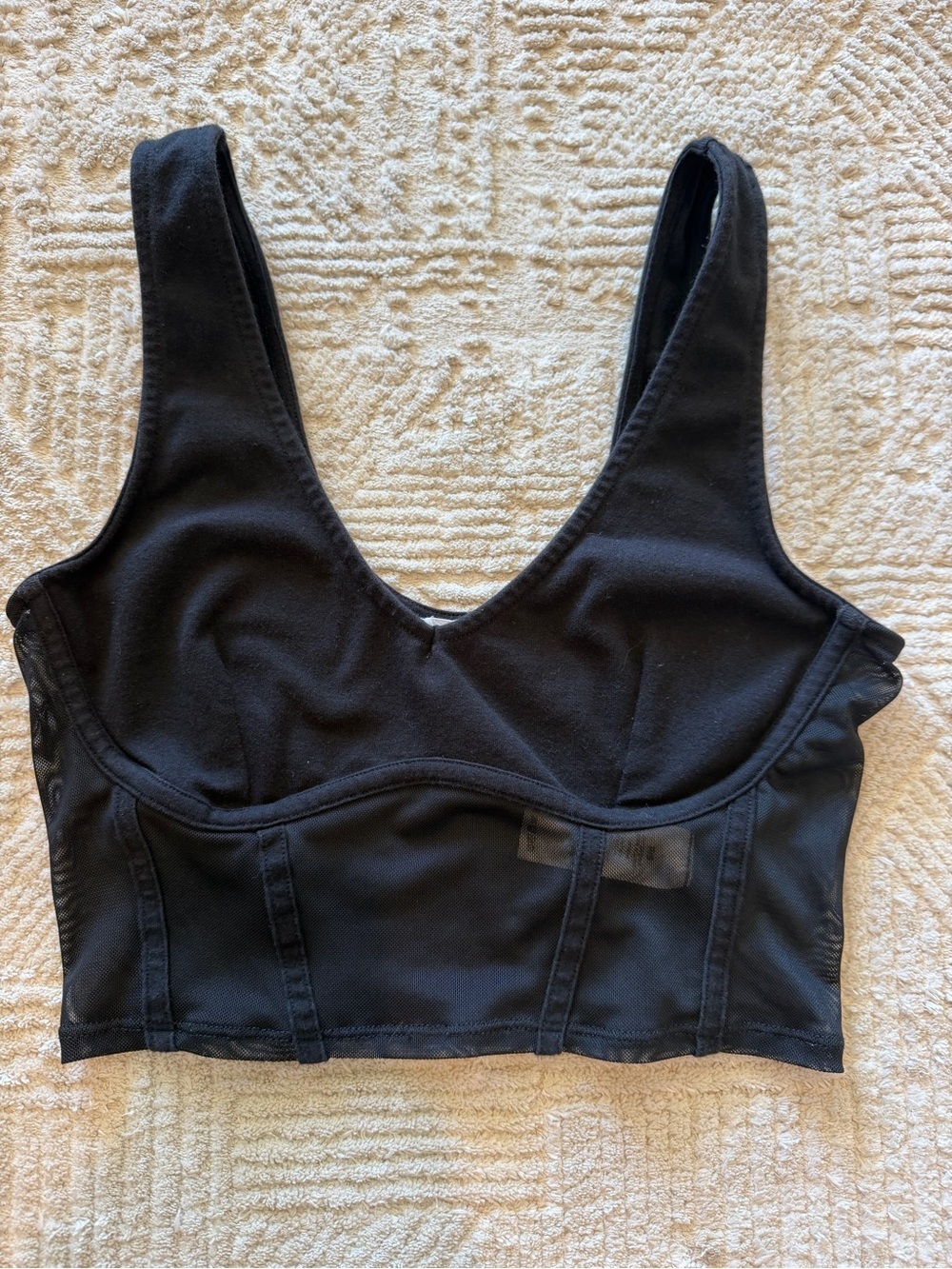 Garage Black Mesh Corset Crop Top Size Small Bustier Y2K